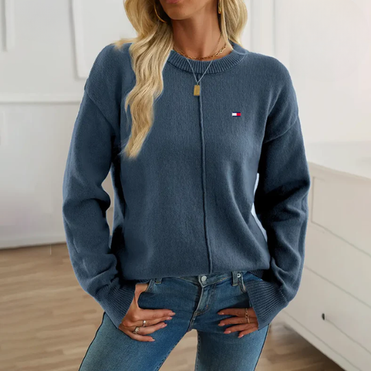 Losse Trui met Ronde Hals